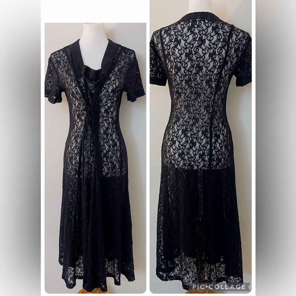 Vintage Black Lace Nightgown Emo Romantic Fairy Whimsigoth Fairygrunge